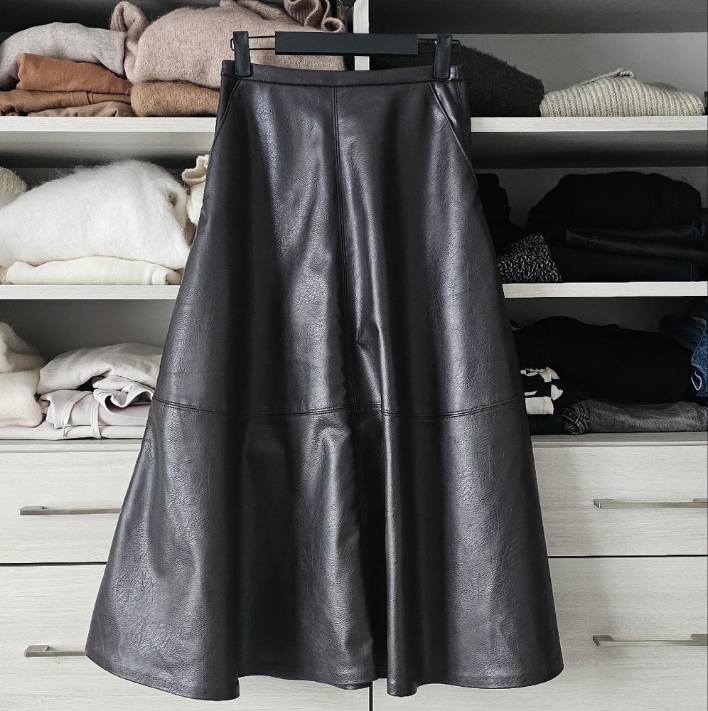 Pleather circular Skirt NWOT